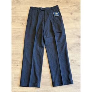 T Harris London Men’s 32x30 Charcoal Gray Dress Pants Wool Pleated Cuffed New